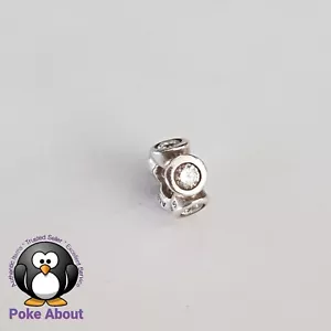 Genuine Pandora Clear Round Lights Spacer Charm ALE 925 790226CZ - Foto 1 di 8