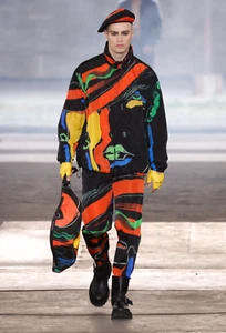 MOSCHINO COUTURE!- NWT 2023 Multi Color Nylon Jacket, Size Large - Picture 1 of 6