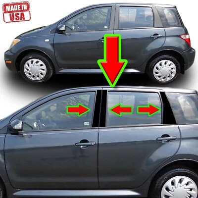 Juego de 6 piezas de cubierta de puerta de piano poste de ventana de piano con moldura de pilar negro para Scion XA 04-06 Foto 1 de 4