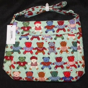 Neu Vera Bradley Outlet Essential XL Umhängetasche lila Toasty Teddies - Bild 1 von 2