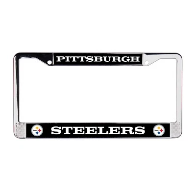 Placa de licença Pittsburgh Steelers NFL 3D poliuretano cúpula cromada quadro carro-SUV - Imagem 1 de 3