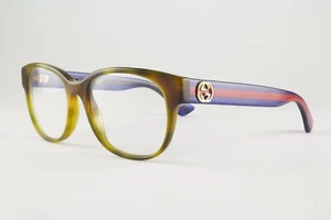 Original Gucci GG0040O 003 51mm Havanna Olivblau Glitzer Rot Rahmen Italien - Bild 1 von 5