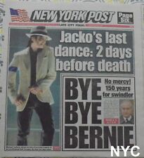 Michael Jackson His Last Dance New York Post June 30 2009