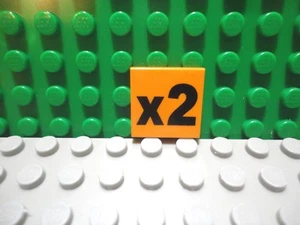 Lego 1 Orange 2x2 tile printed with x2 - Foto 1 di 1