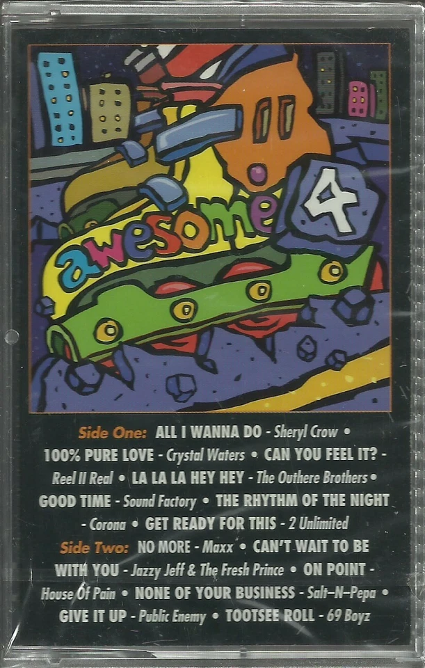 Awesome 4 - Various Artists (Cassette) House of Pain, Public Enemy, Salt-N-Pepa - Image 1 of 1