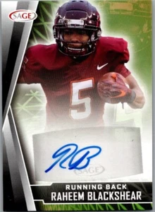 2022 SAGE Low Series Black Auto RC Raheem Blackshear Virginia Tech Hokies - Picture 1 of 2