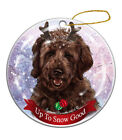 Holiday Pet Gifts Goldendoodle Chocolate Dog Porcelain Christmas Ornament