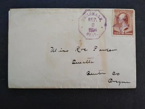 Oregon: Philomath 1884 #210 Cover, Violet Octagonal Strike & Fancy Star - Picture 1 of 2