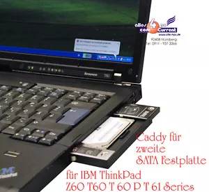 HDD CADDY FESTPLATTENRAHMEN F. 2. FESTPLATTE IBM LENOVO THINKPAD T60 T61 Z60 Z61 - Picture 1 of 1