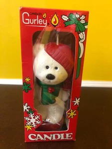 Vintage Gurley Weihnachten Polar Teddybär 6" dekorative saisonale Kerze Neu aus altem Lagerbestand - Bild 1 von 5