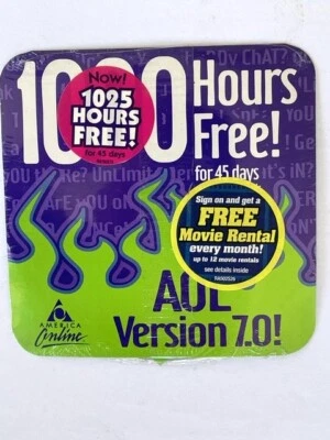 America Online AOL Install CD-ROM Version 7.0 Green Flames Sealed👀 - Image 1 of 2