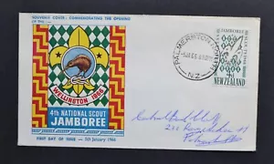 1966 New Zealand First Day Cover - 4th National Scout Jamboree Wellington - Picture 1 of 2