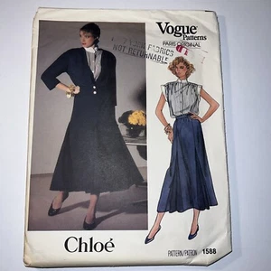Vogue Paris Pattern Chloe Sz 10 1588 Sewing Jacket Skirt Blouse Designer Cut - Picture 1 of 12