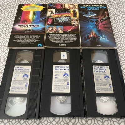Star Trek VHS Lot 1, 2, & 3 Motion Picture, Wrath Of Khan, The Search For Spock - Image 1 of 4
