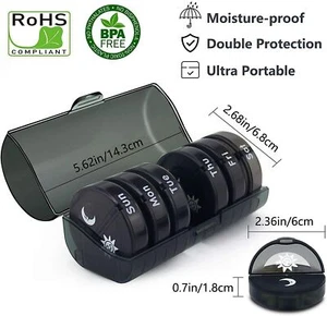 Scatola portapillole 7 giorni medicina Am/Pm dispenser compresse organizer custodia settimanale - Foto 1 di 14