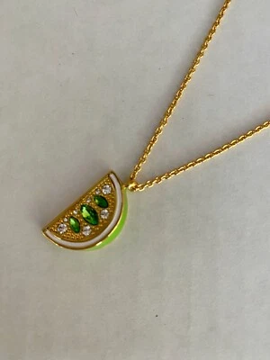 NWT Kate Spade Out of Office Lime Mini Pendant Necklace Gold O0RU3202 Green Mult - Image 1 of 4