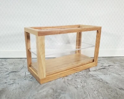TOWN SQUARE MINIATURES Dollhouse Low Display Case Bakery Store or Shop 1:12 Scale Furniture Light Oak