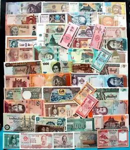 Lots 50 Different Foreign Banknotes World Paper Money Collections Currency Gift - Picture 1 of 9