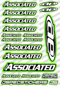 ASSOCIATED RC TEAM STICKER SHEET RK EDITION DECAL RC BUGGY RC10 AE CUSTOM GREEN - Picture 1 of 8