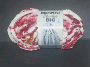 New Bernat Big Blanket Yarnspirations 32 Yds 10.5Oz Red Splash Yarn Knitting - Picture 1 of 4