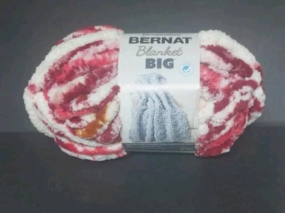 Nuevo Bernat Big Blanket Yards 32 Yardas 10.5Oz Rojo Salpicaduras Hilo Tejer Foto 1 de 4