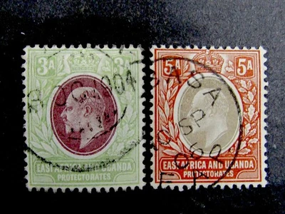 nystamps British East Africa & Uganda Protectorate Stamp # 21 23 Used  D5y1034 - Image 1 of 2