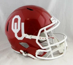 Adrian Peterson Signed Oklahoma F/S Riddell Speed Helmet Beckett Wit *Silver Top - Picture 1 of 7