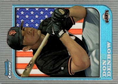 1997 BOWMAN CHROME INTERNATIONAL REFRACTORS PARALLEL #199 DON DENBOW ROOKIE SP - Image 1 of 2