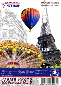 Papier Photo 10x15 cm EtiquetteStar 180g - 100 Feuilles Premium Haute Brillance - Photo 1/1