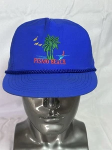 VTG ~ “Pismo Beach” Trucker Hat/Cap Zip Back ~ (OSFA) ~ W/ Rope ~ Embroidered - Picture 1 of 6