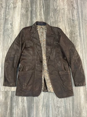 Vintage Scully Leatherwear Western Brown Mens 2 Button Blazer Jacket Sz 44 L - Image 1 of 4