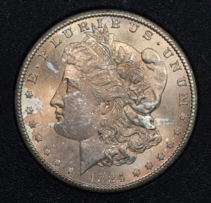 1884-CC Morgan Dollar GSA w/ Box No cofA Carson City Coin Toned! #EXF9 - Picture 1 of 4