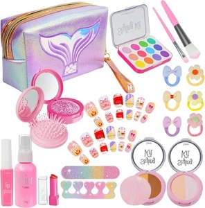 Mermaid Pretend Make Up for Toddler Girls 3-5 4-6 , Kids Makeup with... - Picture 1 of 6