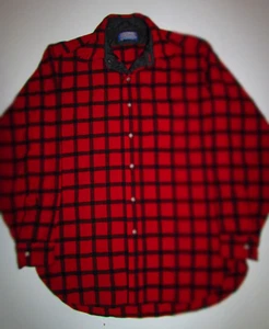 PENDLETON MENS USA DESIGNER RED CHECK LONG SLEEVE 100% WOOL SHIRT SMALL VGC - Picture 1 of 2