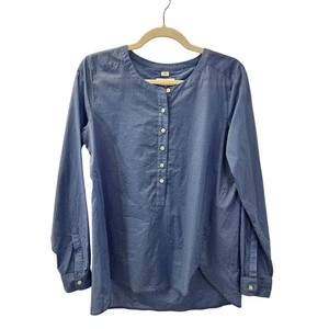 Loft The Softened Half Button Down Oversized Popover Shirt Size Small - Picture 1 of 6