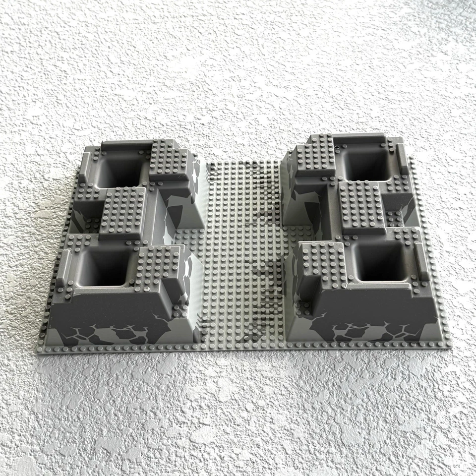 LEGO 4990 Gray Raised Baseplate Rock Raiders HQ 15x10in Castle 30271px3 Base VG - Image 1 of 4