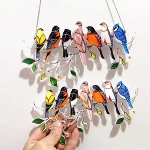 Pájaros Pintados Ventana Adornos Regalos Pájaros Manchados Adornos Colgantes Decoraciones - Imagen 1 de 9