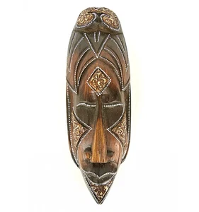 Masque style africain en bois 30cm - décoration ex - Imagen 1 de 6