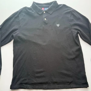 Chaps Polo Shirt Mens 2XL XXL Black Long Sleeve Golf Rugby Athleisure - Picture 1 of 6