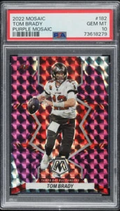 2022 PANINI MOSAIC PURPLE MOSAIC TOM BRADY /49 #182 PSA 10 GEM MINT POP 4 - Picture 1 of 2