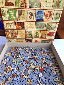 Christmas Stamps 550-teiliges Puzzle 15,5 x 18 Zoll vollständig gezählt Suns Out  - Bild 1 von 5