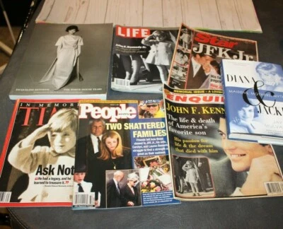 Jacqueline Jackie Kennedy JFK Jr Diana Mixed Lot of Book Magazines Tabloid - Image 1 of 4