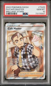 Cafe Master - TG25/TG30 - Trainer Gallery - Brilliant Stars - PSA 10 Pokemon TCG - Picture 1 of 2