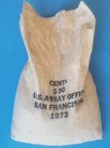 Originally Mint Sealed Bag 1973 S San Francisco Lincoln Cent Penny BU 5000 coins - Picture 1 of 5