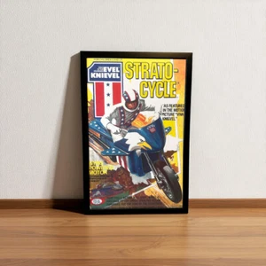 Affiche ancienne Evel Knievel Strato Cycle 11" x 17" Stunt Cycle PAS DE CADRE - Photo 1/5