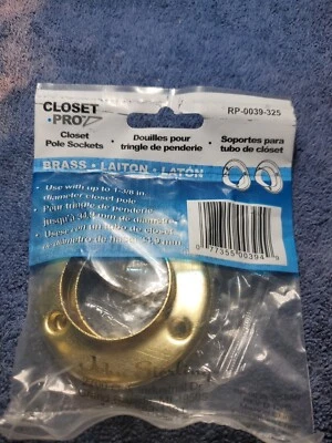 JOHN STERLING RP-0039-325 METAL CLOSET POLE SOCKETS Get 2 Pair