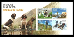 MINT 2015 AAT ANTARCTIC DOGS SAVED MACQUARIE ISLAND STAMP MINI SHEET. - Foto 1 di 1