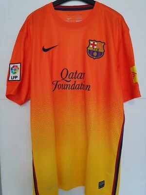 Original Fußball-Trikot FC Barcelona orange-gelb Iniesta Gr. L - Bild 1 von 2