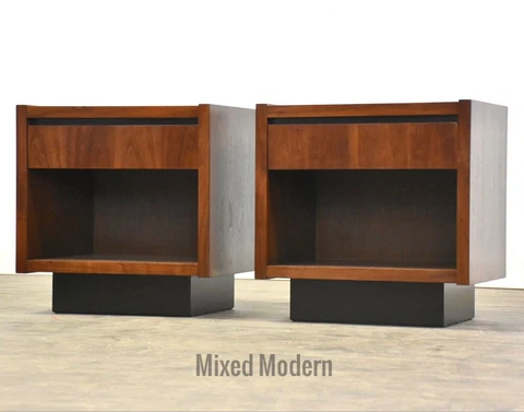 Walnut Nightstands by Lane - A Pair Cover