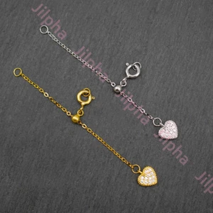 Extensor de collar de pulsera ajustable de plata de ley con cadena de extensión de 6 cm A5178 - Imagen 1 de 11